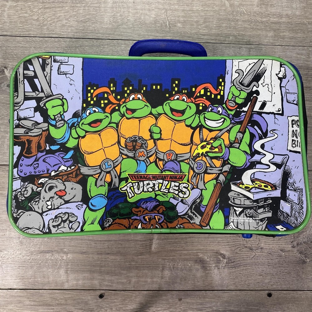 Imaginings 3 TMNT Suitcase Kids OS Blue 1991 Vintage‎ Vinyl Carry Case Travel
